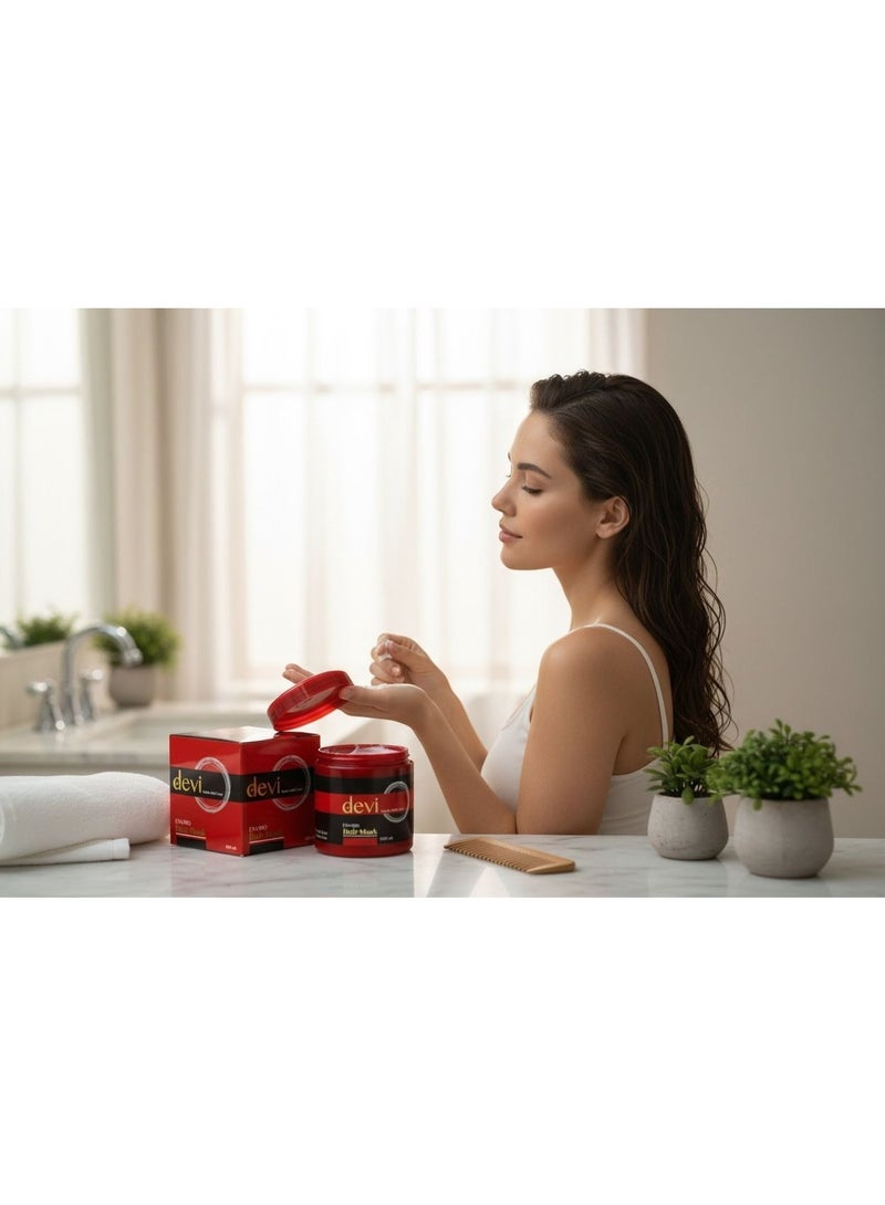 Devi Keratin Hair Mask, Zero Sodium Intensive Treatment for Damaged and Frizzy Hair (500g) - Image 3